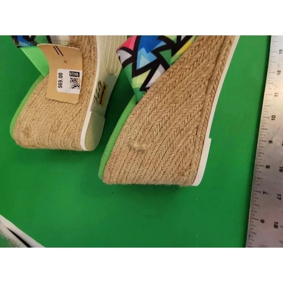 Loudmouth Sandals Open Toe Wedge Tropical Size 11 M Fabric New - Picture 8 of 9